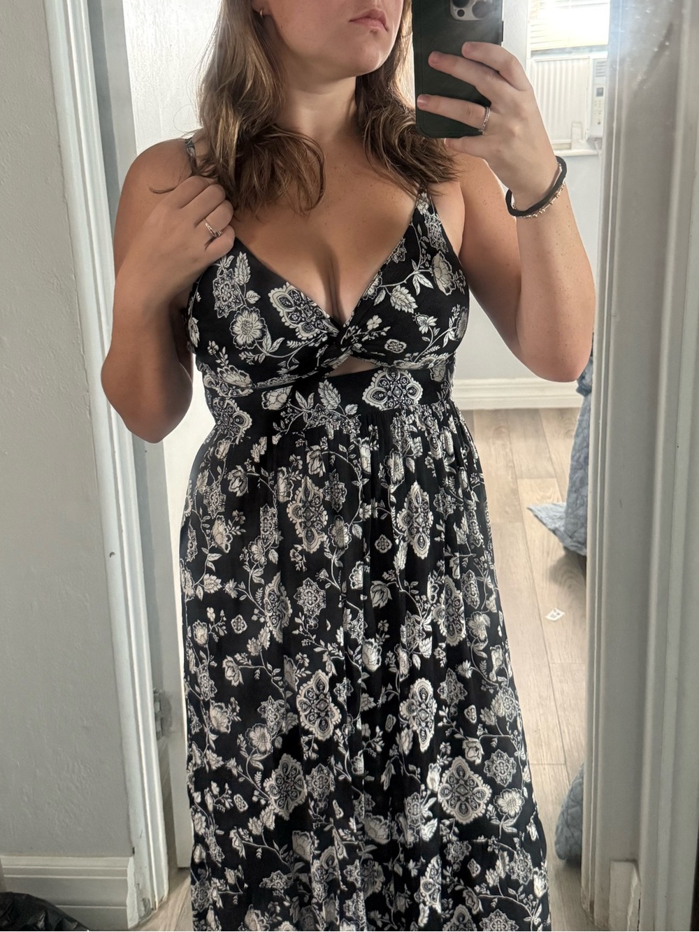 Francesca's Black Floral Cutout Maxi Dress - Women's Summer Dress
